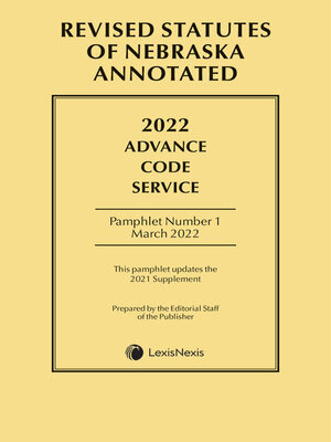 cover image of Nebraska Advance Code Service